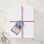 Poinsettia Berries laat kerstvakantie achter Cadeaulabel (Met Touw)