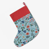 Poinsettia Berries Leaves Holiday Grote Kerstsok (Achterkant (Hangend))