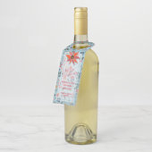 Poinsettia Berries Leaves Holiday Kerstmis Flessenhanger (Schuin)