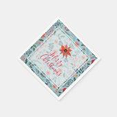 Poinsettia Berries Leaves Holiday Kerstmis Servet (Hoek)