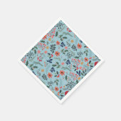 Poinsettia Berries Leaves Holiday Kerstmis Servet (Hoek)