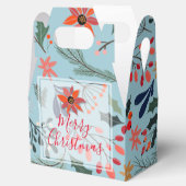 Poinsettia Berries Leaves Kerstmis bedankt Bedankdoosjes (Geopend)