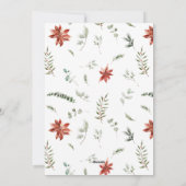 Poinsettia Berry Greenery Merry kerstfoto Ho Feestdagenkaart (Achterkant)