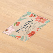 Poinsettia & Berry Holiday Soirée Party Clear Acryl Uitnodigingen (Laagn)