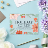 Poinsettia & Berry Holiday Soirée Party Clear Acryl Uitnodigingen (Insitu (Huwelijk))