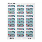 Poinsettia Berry Leaves Kerstfeestdag Adres Etiket (Full Sheet)