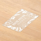 Poinsettia & Berry White Holiday Soirée Party Acryl Uitnodigingen (Laagn)