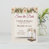 Poinsettia & Bessen Elegante bruiloft Save The Date (Staand voorkant)