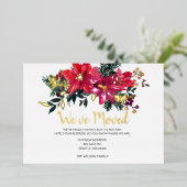 Poinsettia-bessen We zijn verhuisd Kerstkaarten Folie Feestdagenkaart (Staand Voorkant)