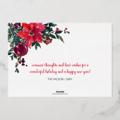 Poinsettia-bessen We zijn verhuisd Kerstkaarten Folie Feestdagenkaart (Achterkant)