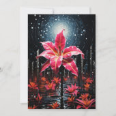 Poinsettia Bloem Abstracte Kerst Kaarten (Voorkant)