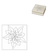 Poinsettia Bloem, Bloemen Illustratie Kerstmis Rubberstempel (Gestempeld)