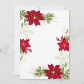 Poinsettia Bloem en dennenbruiloft Kaart (Achterkant)