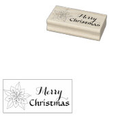 Poinsettia Bloem Illustratie, Vrolijk Kerstfeest Rubberstempel (Gestempeld)