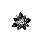 Poinsettia Bloem Kerstmis Winter Vakantie Rubberstempel (Afrduk)