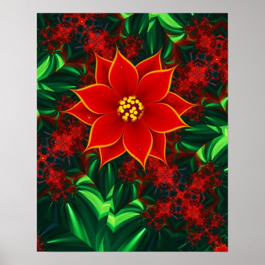Poinsettia Bloem Poster (Voorkant)