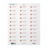 Poinsettia Bloem Schilderen Retouradres Label (Full Sheet)