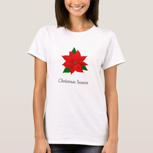 Poinsettia Bloem T-shirt (Voorkant)