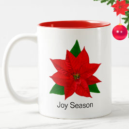 Poinsettia Bloem Tweekleurige Koffiemok