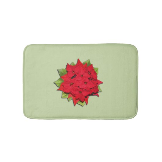 Poinsettia Bloem voor de Feestdagen Badmat (Voorkant)