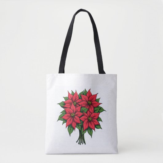 Poinsettia bloemen canvas tassen (Voorkant)