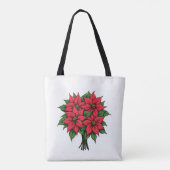 Poinsettia bloemen canvas tassen (Achterkant)