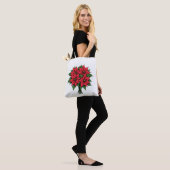 Poinsettia bloemen canvas tassen (Op model)