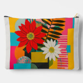 Poinsettia bloemen cosmetische zak etui (Achterkant)