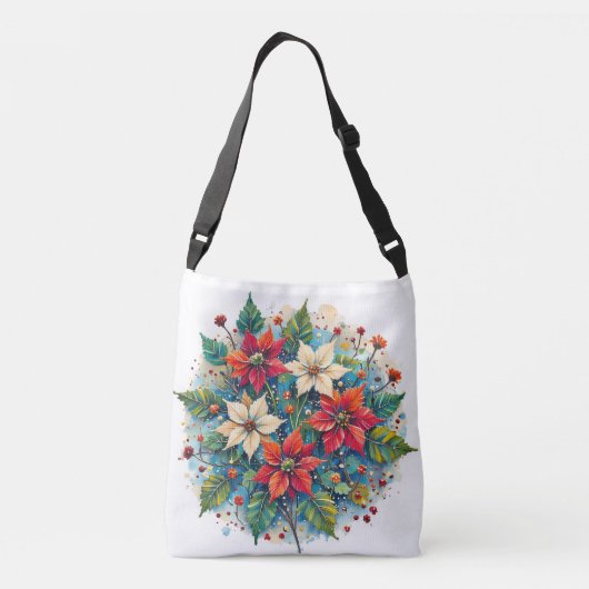 Poinsettia bloemen crossbody tassen (Achterkant)