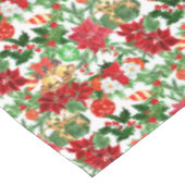 Poinsettia Bloemen Gouden klokken Kerstmis Tafelkleed (Gekanteld)