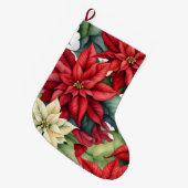 Poinsettia Bloemen  Grote Kerstsok (Voorkant (Hangend))