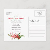 Poinsettia Bloemen Kerstfeest Bewaar de datum Aankondigingskaart (Achterkant)