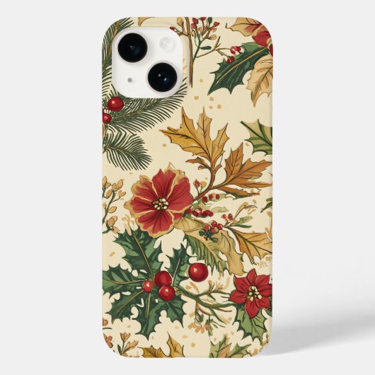 Poinsettia Bloemen Kerstpatroon (13) Case-Mate iPhone Case (Achterkant)