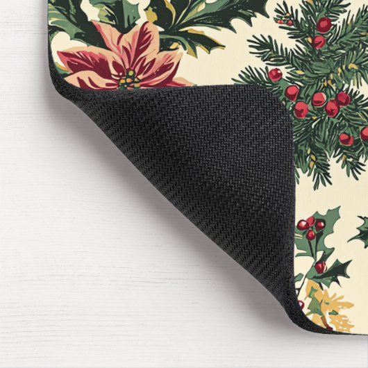 Poinsettia Bloemen Kerstpatroon (15) Muismat (Hoek)