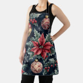 Poinsettia Bloemen Kerstpatroon (16) Schort (Insitu)