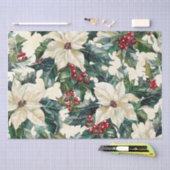 Poinsettia Bloemen Kerstpatroon (18) Tissuepapier (Craft)