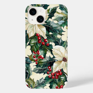 Poinsettia Bloemen Kerstpatroon (19) Case-Mate iPhone 14 Hoesje