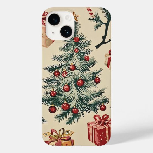 Poinsettia Bloemen Kerstpatroon (2) Case-Mate iPhone Case (Achterkant)
