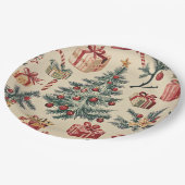 Poinsettia Bloemen Kerstpatroon (2) Papieren Bordje (Gekanteld)