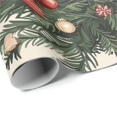 Poinsettia Bloemen Kerstpatroon (4) Cadeaupapier (Rol Hoek)