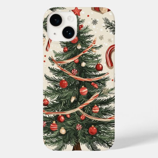 Poinsettia Bloemen Kerstpatroon (4) Case-Mate iPhone Case (Achterkant)