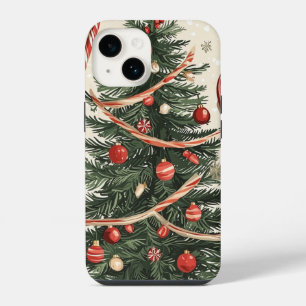 Poinsettia Bloemen Kerstpatroon (4) iPhone 14 Hoesje