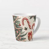 Poinsettia Bloemen Kerstpatroon (4) Latte Mok (Rechterhoek)