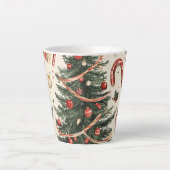 Poinsettia Bloemen Kerstpatroon (4) Latte Mok (Voorkant)