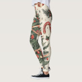 Poinsettia Bloemen Kerstpatroon (4) Leggings (Links)