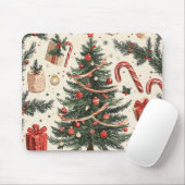 Poinsettia Bloemen Kerstpatroon (4) Muismat (Met muis)