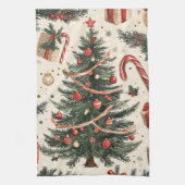 Poinsettia Bloemen Kerstpatroon (4) Theedoek (Verticaal)