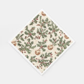 Poinsettia Bloemen Kerstpatroon (6) Servet (Hoek)