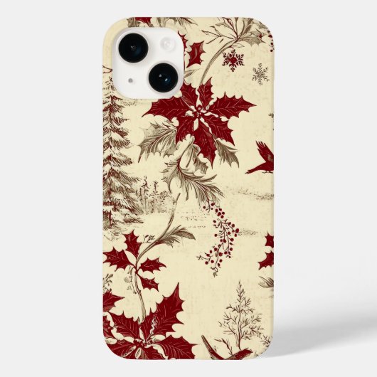 Poinsettia Bloemen Kerstpatroon (8) Case-Mate iPhone Case (Achterkant)