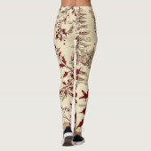 Poinsettia Bloemen Kerstpatroon (8) Leggings (Achterkant)